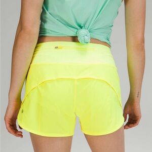 Lululemon NWOT Speed Up Mid-Rise Short 4" Highlight Yellow